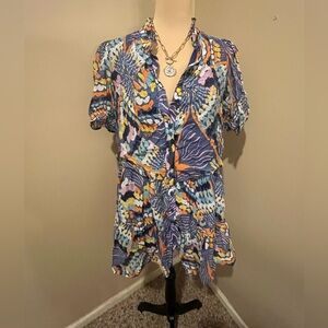 TCEC Mira Colorful Patterned Mini Dress, size Large